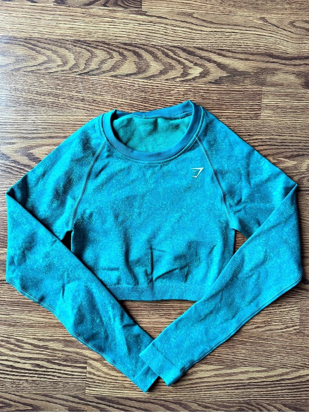 Gymshark Adapt Fleck Seamless Long Sleeve Crop Top Blue